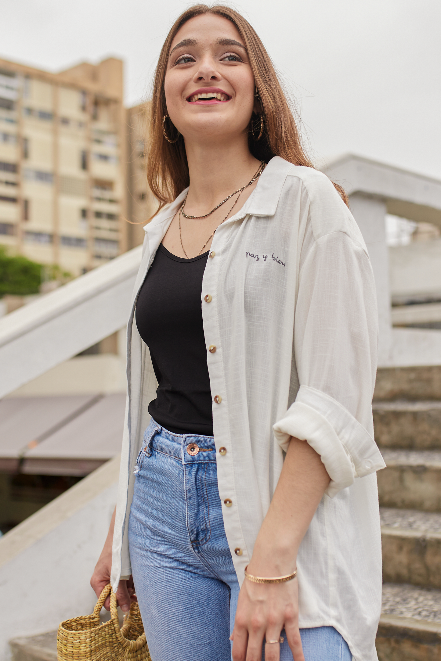 Blusa Paz y bien blanco