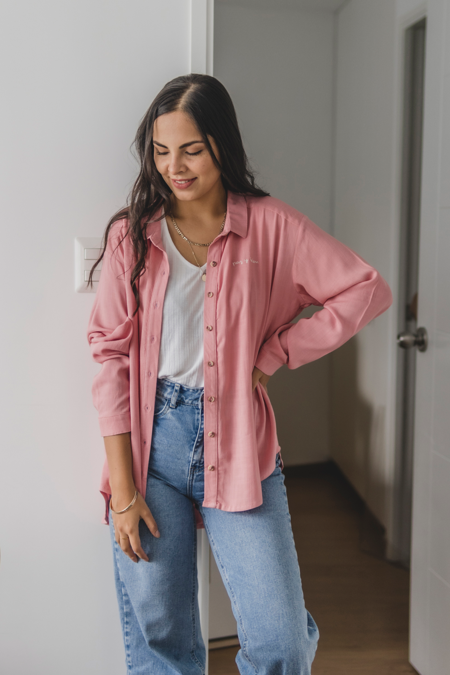 Blusa Paz y bien rosado