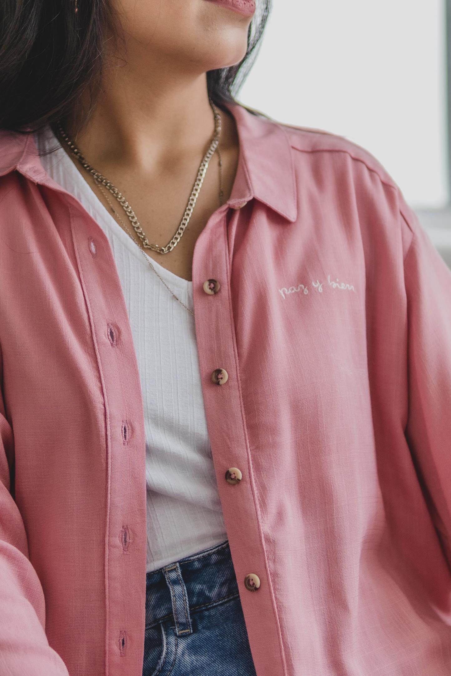 Blusa Paz y bien rosado